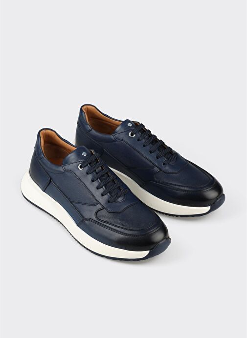Lacivert Deri Erkek Spor Ayakkabı - Görsel 5