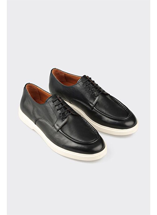 Siyah Deri Erkek Günlük Ayakkabı - Görsel 3