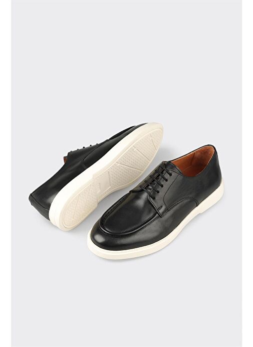 Siyah Deri Erkek Günlük Ayakkabı - Görsel 4