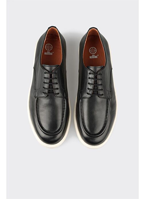 Siyah Deri Erkek Günlük Ayakkabı - Görsel 5