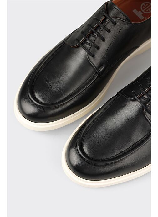 Siyah Deri Erkek Günlük Ayakkabı - Görsel 6