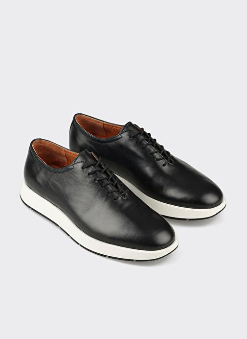 Siyah Deri Erkek Günlük Ayakkabı - Görsel 3