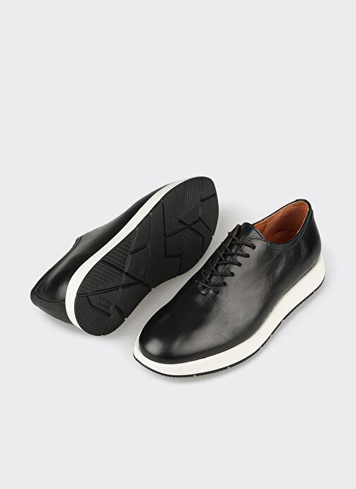 Siyah Deri Erkek Günlük Ayakkabı - Görsel 4