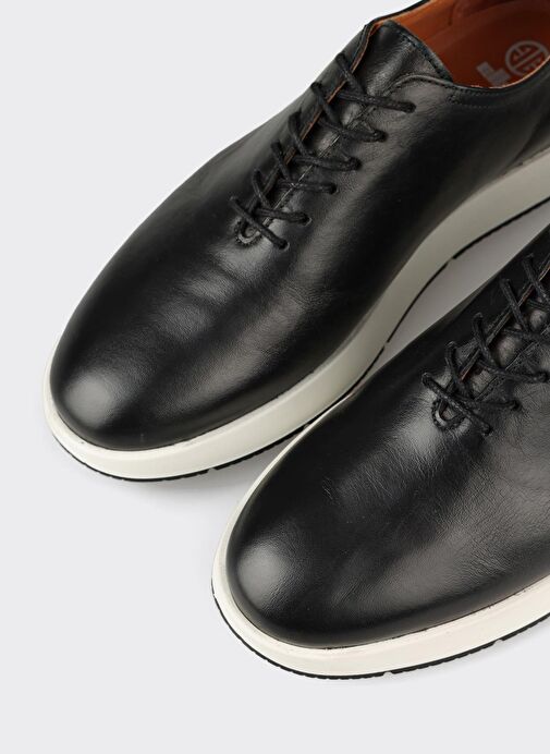 Siyah Deri Erkek Günlük Ayakkabı - Görsel 6