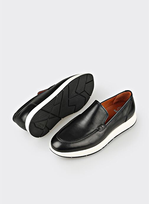 Siyah Deri Erkek Günlük Ayakkabı - Görsel 4