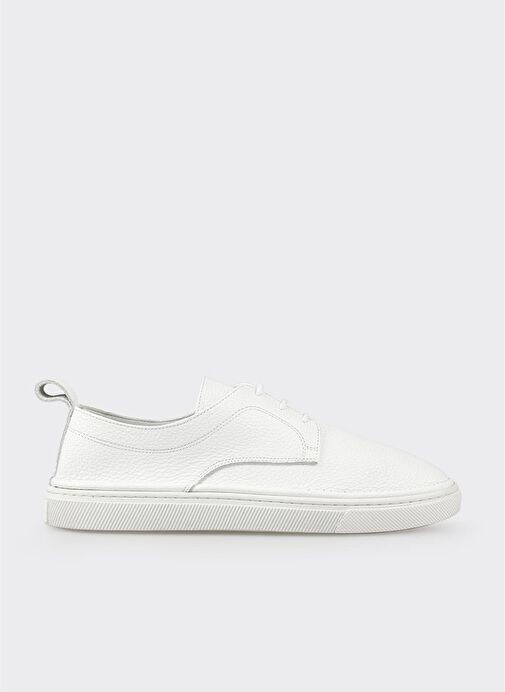 Beyaz Deri Kadın Spor Ayakkabı - Görsel 2