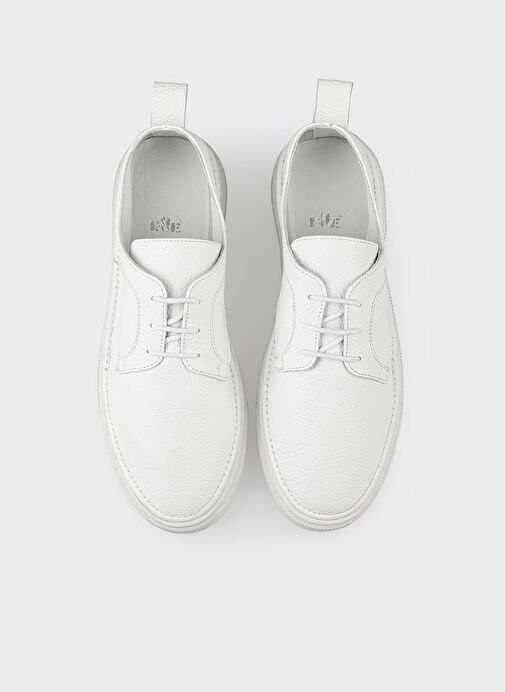 Beyaz Deri Kadın Spor Ayakkabı - Görsel 5