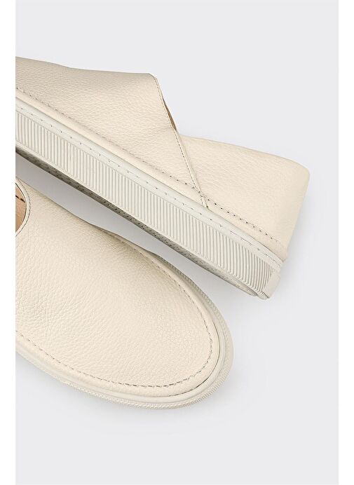 Bej Deri Kadın Spor Ayakkabı - Görsel 6