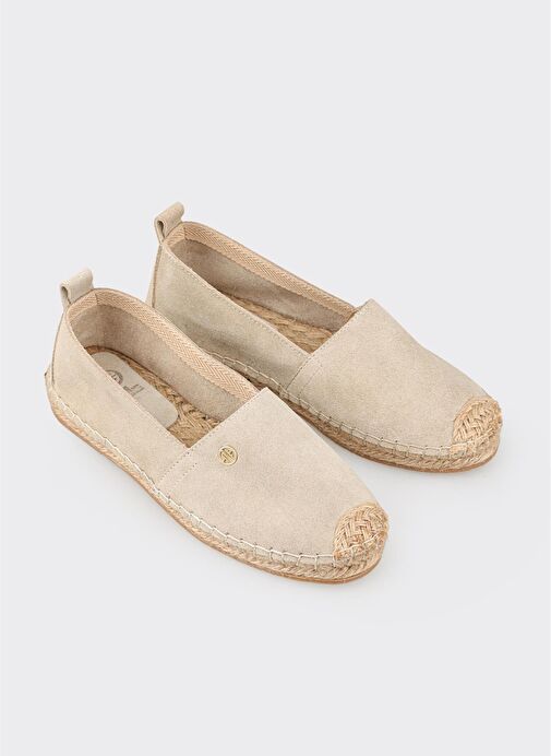 Bej Deri Kadın Espadril - Görsel 3