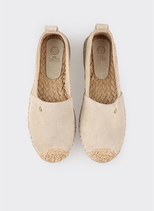 Bej Deri Kadın Espadril - Görsel 5