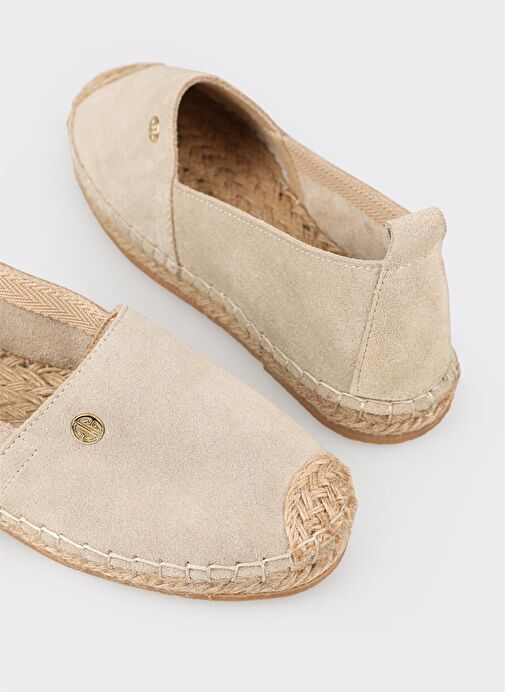 Bej Deri Kadın Espadril - Görsel 6