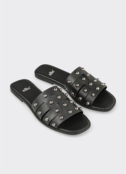 Siyah Kadın Düz Terlik - Görsel 3