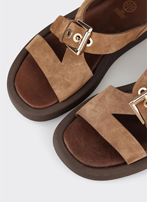 Naturel Deri Kadın Sandalet - Görsel 6