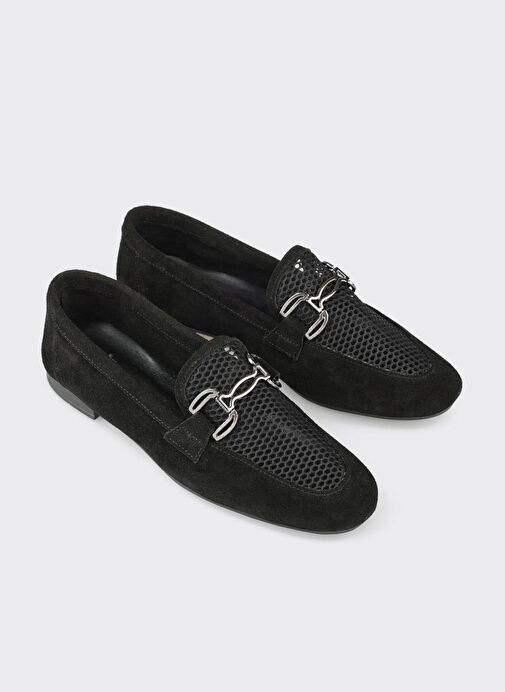 Siyah Deri Kadın Loafer - Görsel 3
