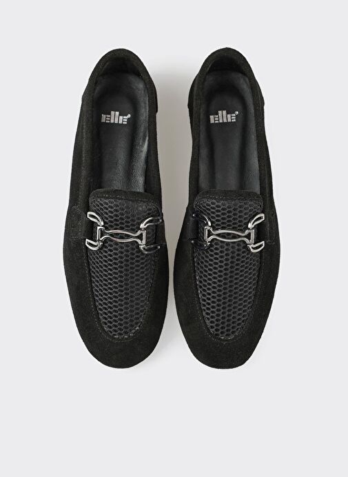 Siyah Deri Kadın Loafer - Görsel 5