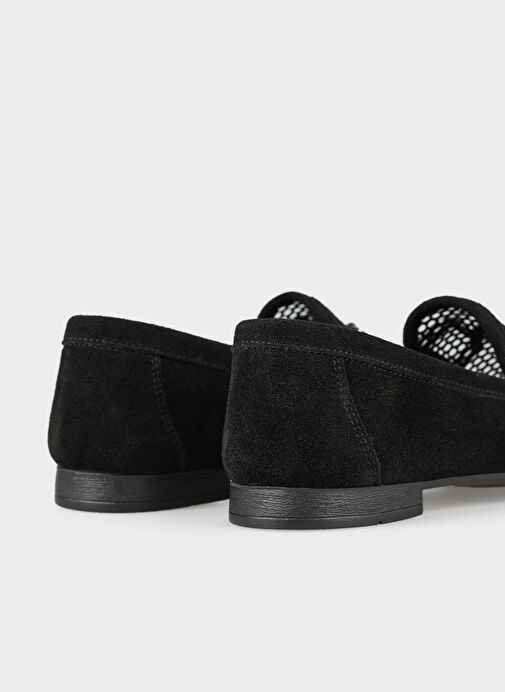 Siyah Deri Kadın Loafer - Görsel 6