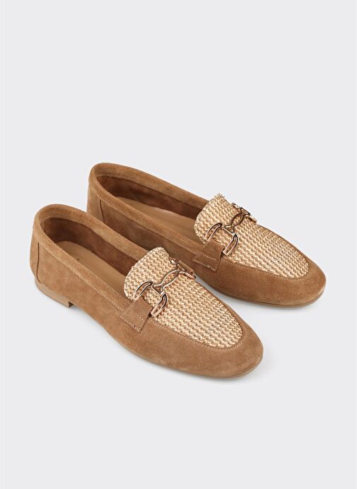 Naturel Deri Kadın Loafer - Görsel 3