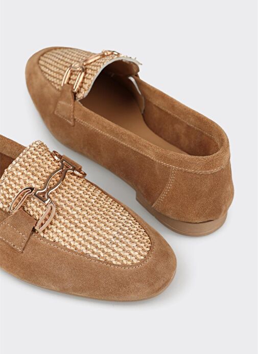Naturel Deri Kadın Loafer - Görsel 6