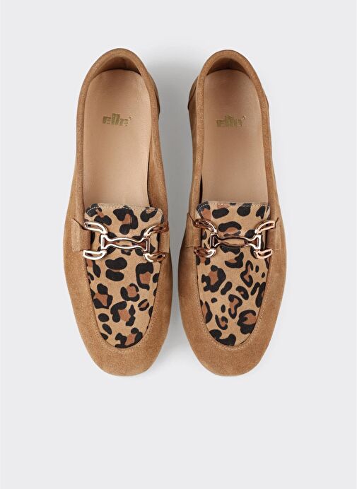 Camel Deri Kadın Loafer - Görsel 5