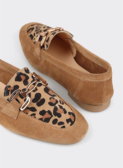 Camel Deri Kadın Loafer - Görsel 6