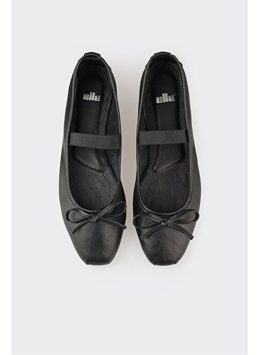 Siyah Deri Kadın Günlük Ayakkabı - Görsel 5