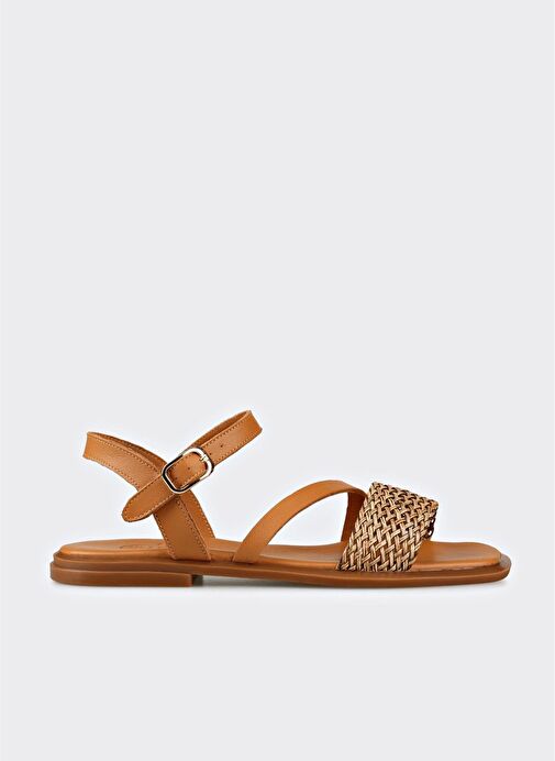 Taba Kadın Düz Sandalet - Görsel 10