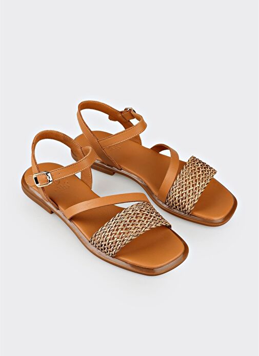 Taba Kadın Düz Sandalet - Görsel 2