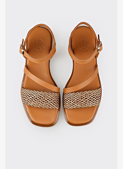 Taba Kadın Düz Sandalet - Görsel 9