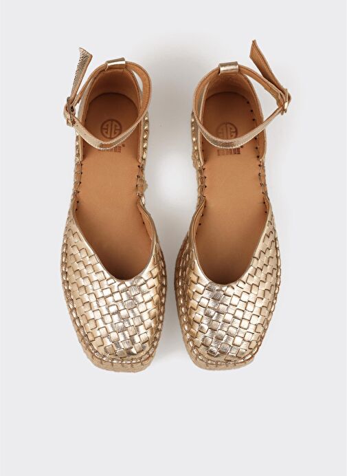 Gold Deri Kadın Espadril - Görsel 5