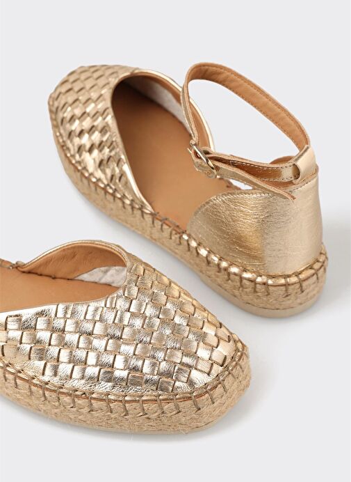 Gold Deri Kadın Espadril - Görsel 6