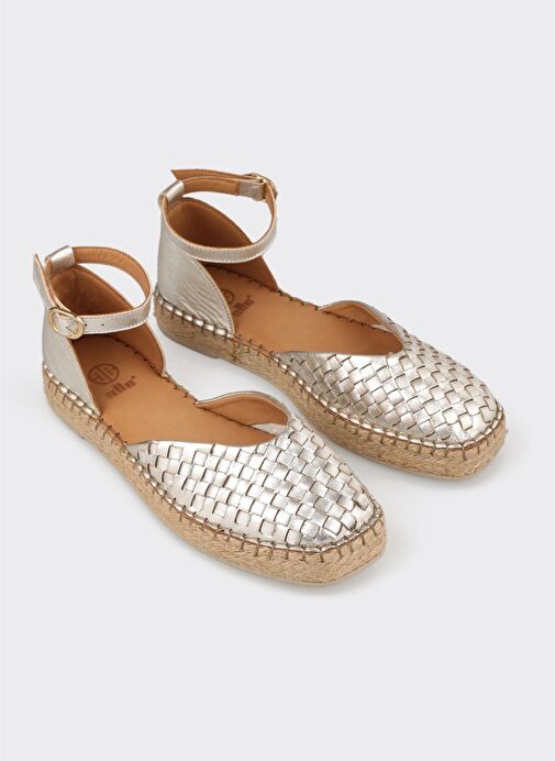 Lame Deri Kadın Espadril - Görsel 3