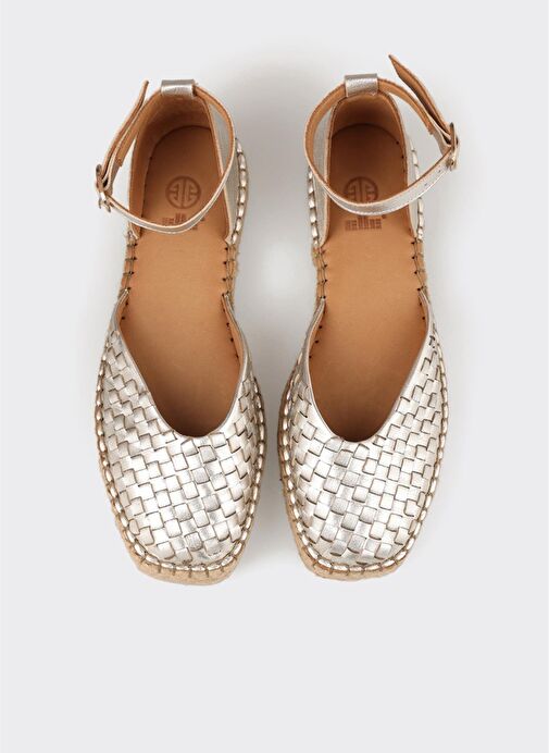 Lame Deri Kadın Espadril - Görsel 4