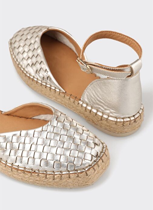 Lame Deri Kadın Espadril - Görsel 6