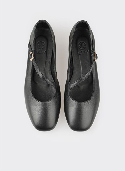 Siyah Deri Kadın Günlük Ayakkabı - Görsel 5