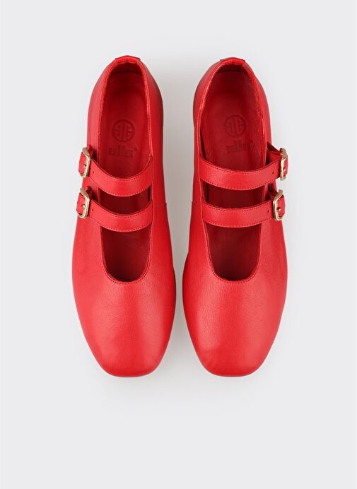 Kırmızı Deri Kadın Günlük Ayakkabı - Görsel 11