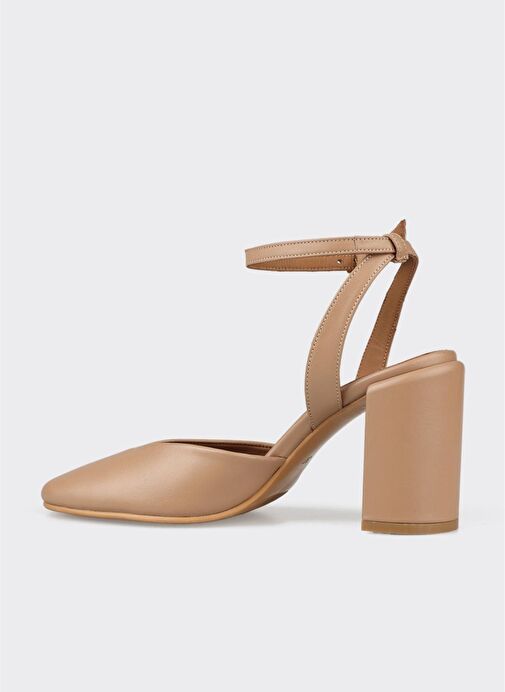 Naturel Deri Kadın Topuklu Ayakkabı - Görsel 4