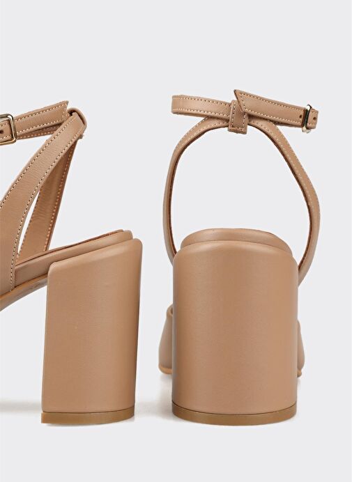 Naturel Deri Kadın Topuklu Ayakkabı - Görsel 5