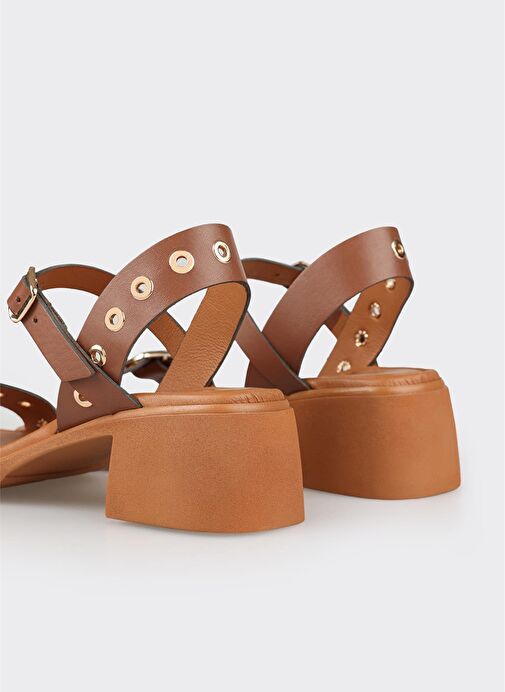 Taba Deri Kadın Günlük Sandalet - Görsel 5