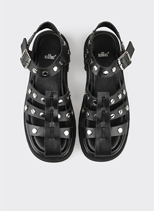 Siyah Deri Kadın Günlük Ayakkabı - Görsel 5