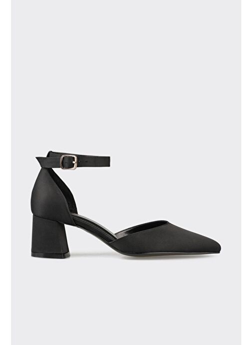 Elle Siyah Kadın Saten Topuklu Ayakkabı KNAVS-1 - Görsel 2