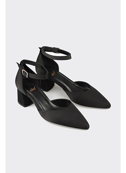 Elle Siyah Kadın Saten Topuklu Ayakkabı KNAVS-1 - Görsel 3