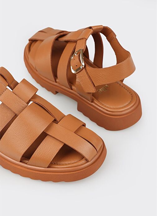 Taba Deri Kadın Günlük Ayakkabı - Görsel 6