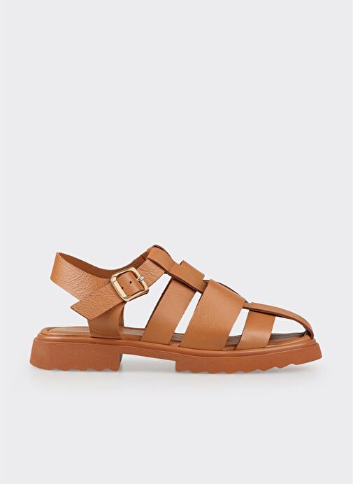 Taba Deri Kadın Günlük Ayakkabı - Görsel 2