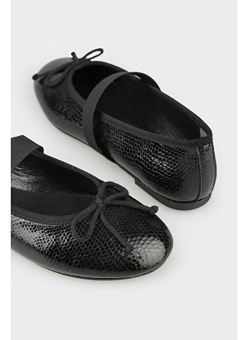 Elle Siyah Kadın Deri Babet ARMOPA - Görsel 6