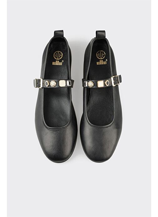 Siyah Deri Kadın Günlük Ayakkabı - Görsel 5