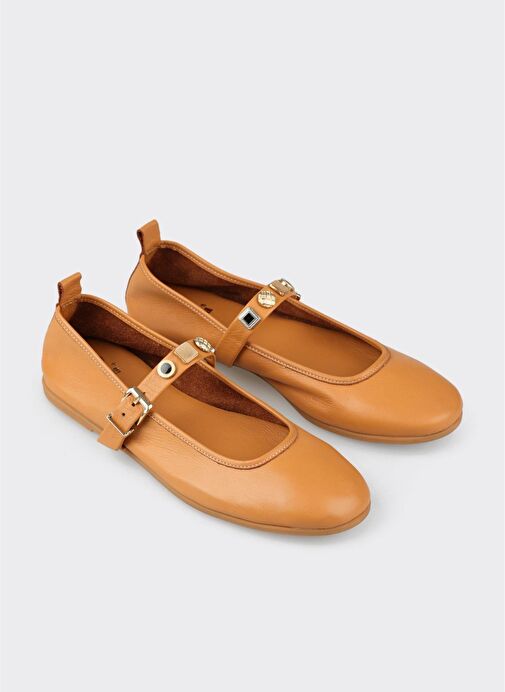 Taba Deri Kadın Günlük Ayakkabı - Görsel 3