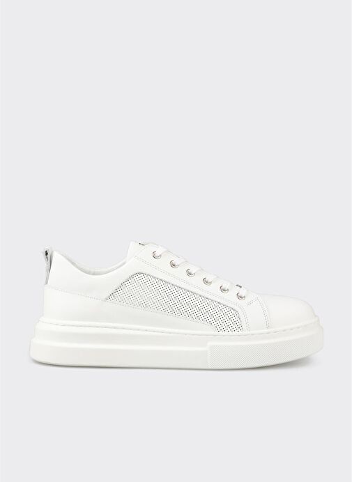 Beyaz Deri Erkek Spor Ayakkabı - Görsel 2