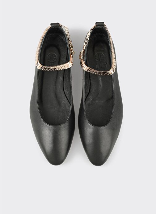 Siyah Deri Kadın Günlük Ayakkabı - Görsel 5