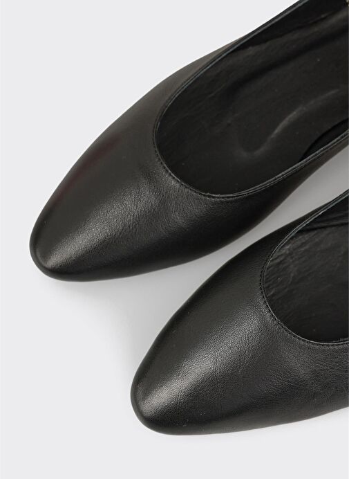 Siyah Deri Kadın Günlük Ayakkabı - Görsel 6