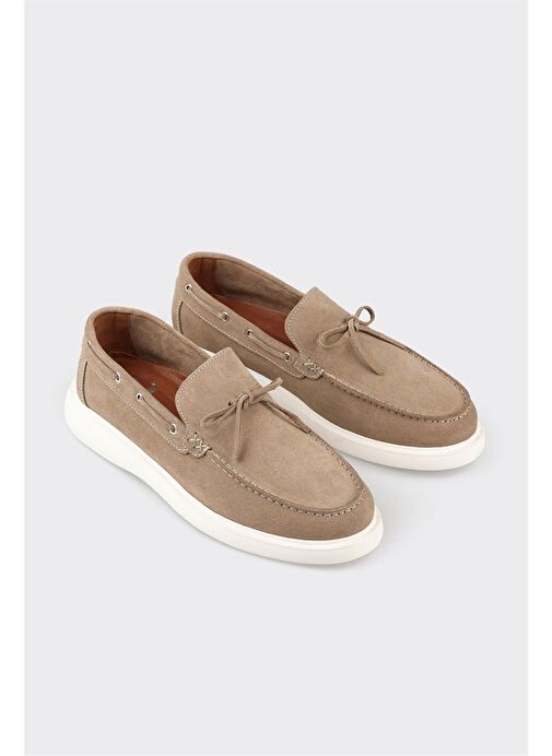 Bej Deri Erkek Günlük Ayakkabı - Görsel 3